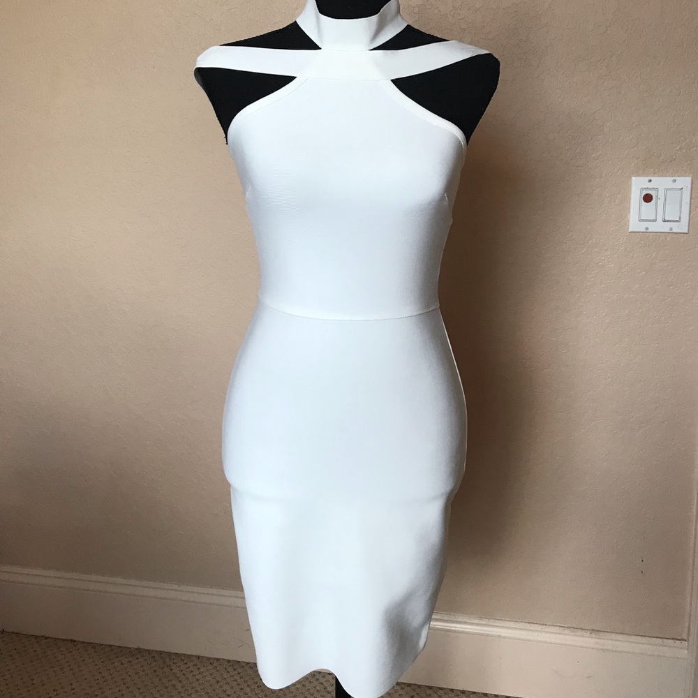Skin tight white cocktail dress